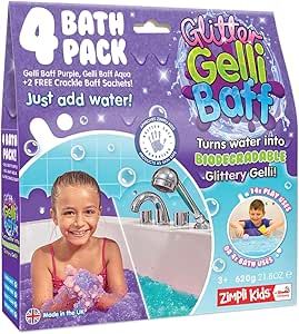 Zimpli Glitter Gelli Baff 4 Use Pack- Purple & Aqua
