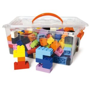 Midi building blocks - assorted colours - trunk of 70 pieces