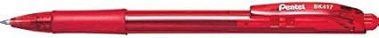 Pentel Retractable Ballpoint Pen bk417, Red