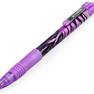 ZEBRA Z-Grip Smooth Ballpoint Pen - 1.0mm - Funky Flame - Stripe Violet Barrel - Violet Ink