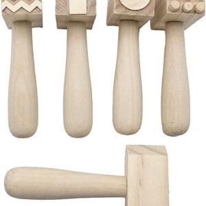Wooden Pattern Hammers Stampers - Set 5