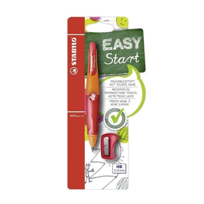 STABILO® EASYergo 3.15 - Handwriting Pencil - Orange/Red - Right-Handed