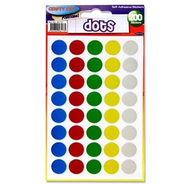 Crafty Bitz Pkt.200 Stickers - Round - Dots